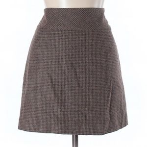 The Limited Brown Tweed Plaid Wool Mini Skirt D12